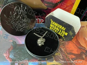 Cyberpunk 2077 Johnny Silverhand's Medallion Samurai Necklace Pendant + Chain - Picture 1 of 6