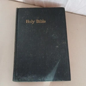 Vintage Holy Bible KJV American Bible Society Zipper Red Edges Maps Leather - Bild 1 von 12