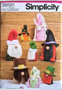 SIMPLICITY PATTERN 9581 HOLIDAY GNOMES TO MAKE & STUFF UNCUT FF - Picture 1 of 2