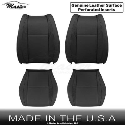 2007-2015 Fits Mazda CX-9 Genuine Leather Perforated Front Seat Covers Black - Image 1 of 4