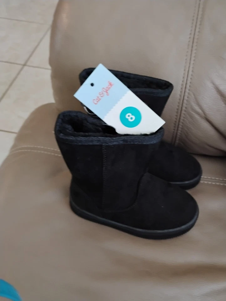 Cat and Jack Arias ребенка ясельного возраста мальчика девочки ботинок черный шерпа искусственного меха размер 8 новый - Изображение 1 из 1