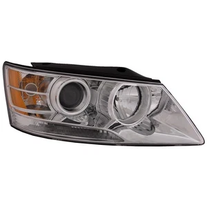 Headlight for Hyundai Sonata 09-11 Halogen Passenger Side Chrome Housing - Bild 1 von 7