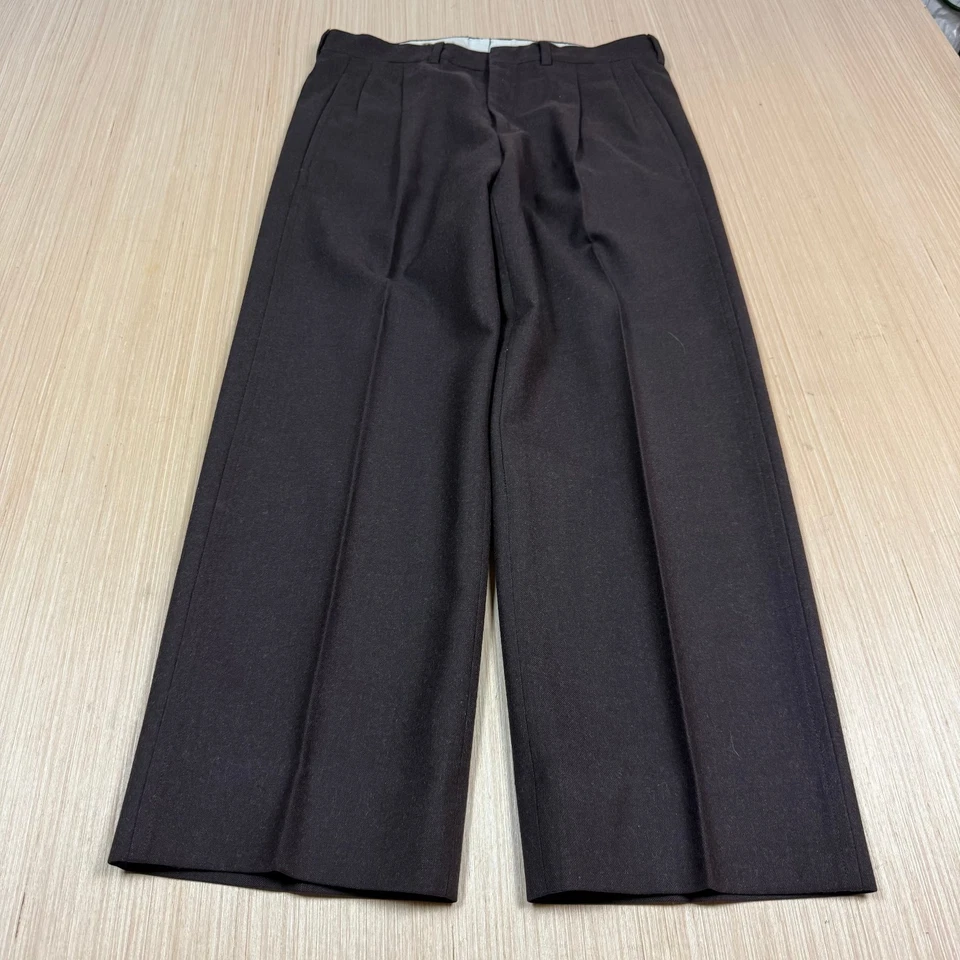 Pantalones de Lana Mark Shale De Colección Lazo Caído Garra Pesada Cremallera 32x26 Ancho Atómico Foto 1 de 4