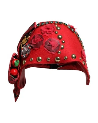 Preloved dolce & gabbana Floral Embellished Cloche Hat Women Red - Imagem 1 de 4