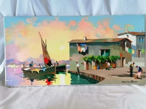 Cecil Rochford D'oyly John "Evening Fishermen of coast" near Cassis S of France - Picture 1 of 2