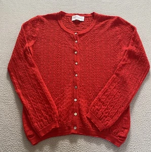 ERIBE CARDIGAN GR. SMALL 8 SCHOTTLAND LEICHTER FEINSTRICK KNALLROT SIEHE DETAILS - Bild 1 von 8