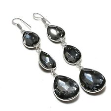 Natural Alexandrite Quartz 925 Sterling Silver Jewelry Earring 3.78"