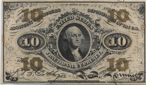 10 Cent Fractional Note, Fr # 1255, UNC (58728) - Picture 1 of 2