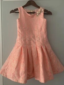 Zoe Ltd Girls 10 Dress. Pink / Silver. Studded. Pleated. Flare. Sleeveless. Zip - Picture 1 of 11