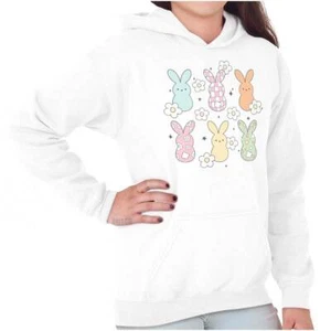 Cute Colorful Easter Bunny Flower Patterns Youth Girls Hoodie Sweatshirts Kids - Picture 1 of 7