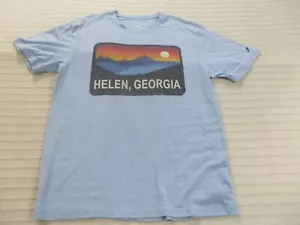 Helen Georgia Womens Shirt Medium Blue Short Sleeve Embroidered League Crew Neck - Picture 1 of 10