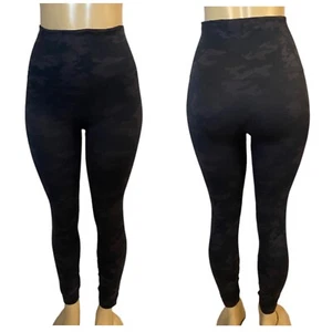 SPANX Leggings Senza Cuciture per Donna Controllo Pancia Nero Grigio Taglia Large - Foto 1 di 7