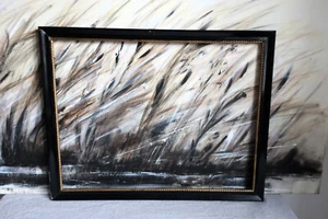 original alter Holz-Bilderrahmen schwarz Goldrand 55,5 x 43,5 cm vintage antik - Bild 1 von 15