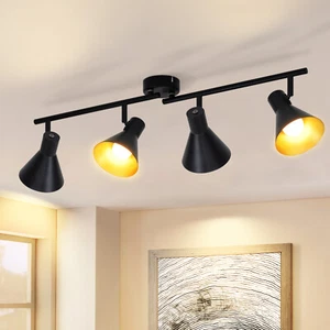 ZMH LED Deckenleuchte Schwarz Deckenstrahler E14 Vintage WhonzimmerSchwenkbar - Bild 1 von 47