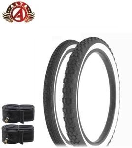 SCHWINN STYLE WHITEWALL MINI BRICK 20X 1.75 S2 & 20X 2.125 S2 KNOBBY TIRE W/TUBE - Picture 1 of 2
