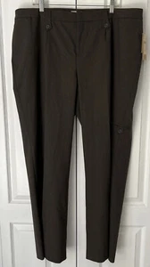 New $84.50 Coldwater Creek Plaid Cargo Pant Brown Black Size 20 Boot Leg A52 - Picture 1 of 8