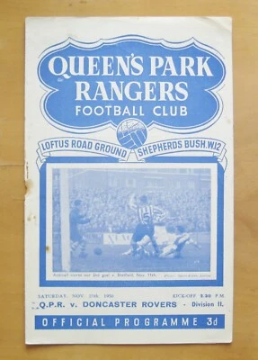 QUEENS PARK RANGERS QPR v DONCASTER ROVERS 1950/1951 *Good Condition Programme* - Image 1 of 2