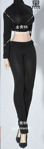 1/12 Ice Silk Bodysuit Tops Pants Female Clothing Black Fit 6in Figure Toy - Bild 1 von 6