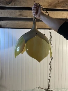 Mid Century Lotus Slag Hanging Lamp - Picture 1 of 9