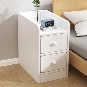 Slim Narrow Bedside Table Drawer Sofa Side End Tables Bedroom Storage Nightstand - Picture 1 of 10
