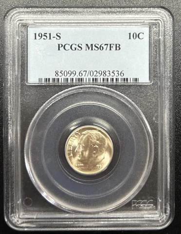 1951-S 10C PCGS MS67FB - 0140 Cover