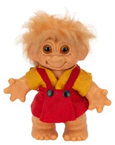 Figura de juguete vestido de fieltro muñeca troll Dinamarca Thomas Dam años 60 vintage - Imagen 1 de 8