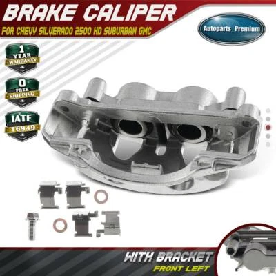 Pinza de freno delantera izquierda con soporte para Chevy Silverado GMC Sierra 2500 3500 HD Foto 1 de 4