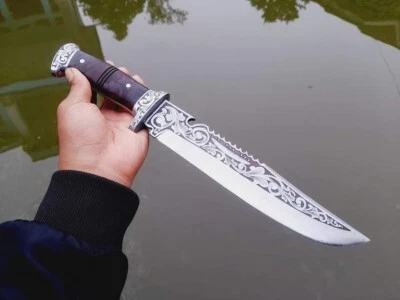 17 дюймов сделанный на заказ охотничий нож из стали D2 с ножнами - Изображение 1 из 3