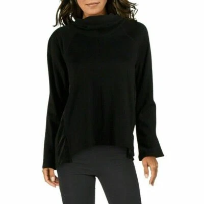 Calvin Klein Performance Cowl Neck Velour Terry Mix Hoodie Black L MSRP $69 - Image 1 of 2