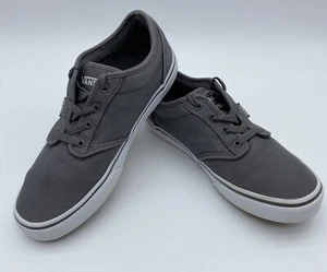 VANS Off The Wall Youth Size 5.0 Gray w/ White Canvas Sneakers - Picture 1 of 12