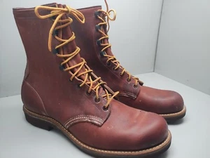 Stivali da lavoro uomo RED WING punta liscia logati NOS. Larghezza larga misura 10,5 E. Vintage - Foto 1 di 21