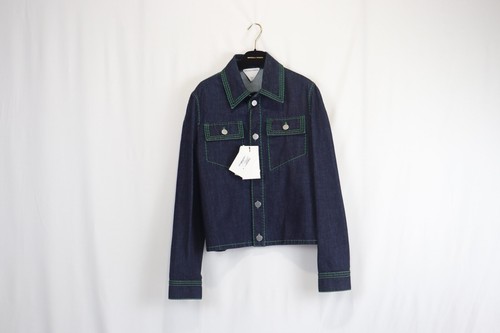 Bottega Veneta o1rshd1123 Giacca Clouson Denim Ricamata Punto Blu 