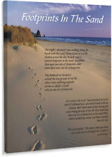Footprints in the Sand Poem Paintings Print Canvas Wall Art Decoration Stretched