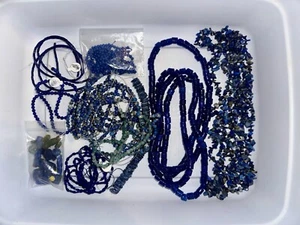 1lb Assorted Blue Stone Beads - Picture 1 of 4