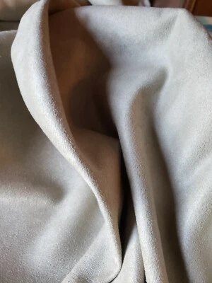 BEIGE BUFF SUEDED MICROFIBER REMNANT UPHOLSTERY FABRIC - Image 1 of 3