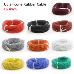 16 AWG Silicone Rubber Cable UL Tinned Copper Flexible Wire HIGH TEMP 200℃ 600V - Picture 1 of 9