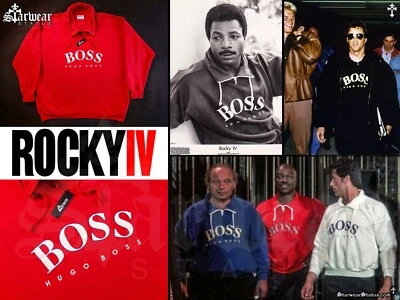 🔥Pulôver vintage anos 80 HUGO BOSS Rocky IV filme quarto 1/4 com zíper GG - Imagem 1 de 4
