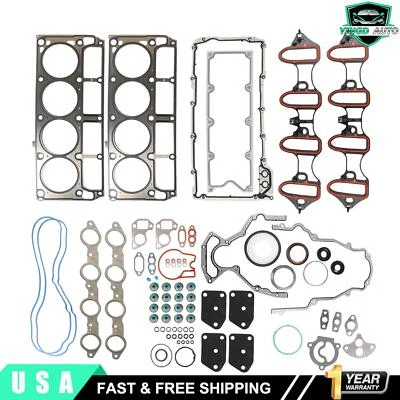 Full Gasket Set For Chevrolet Tahoe Suburban GMC Yukon Buick Rainier 4.8L 5.3L Foto 1 de 4