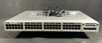 Cisco WS-C3850-48F-L 48 Port PoE+ Gigabit  Switch w/ C3850-NM-2-10G -Fast Ship - Image 1 of 4