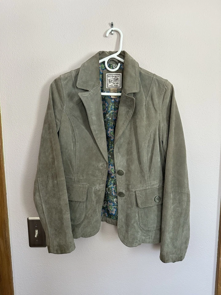 Chaqueta de Gamuza Forrada con Volantes Talla M Blazer Retro Country Y2K Foto 1 de 4