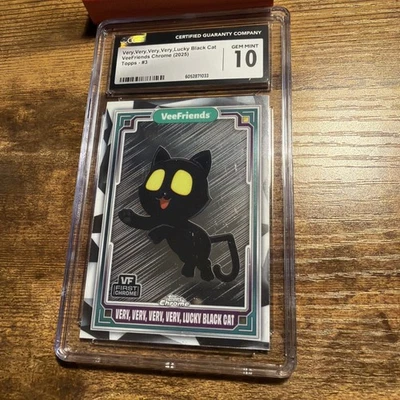 Topps Chrome VeeFriends Very Very Very Lucky Black Cat CGC Gem Mint 10 - Image 1 of 4