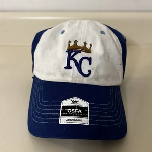 KC Crown Logo Adjustable OSFA Hat White Blue Fan Cap – Good Used Condition - Picture 1 of 7