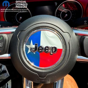 Jeep Wrangler JK Steering Wheel Circle Texas Flag Vinyl Decal Sticker 2007-2017 - Picture 1 of 6