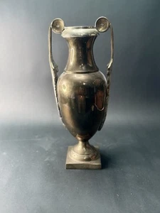 Large Neoclassical Brass Vase With Winged Feather Handles 12” Hollywood Regency - Picture 1 of 10