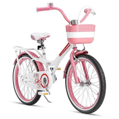 RoyalBaby Princess 20" Kids Bike w/ Kickstand, Basket & Bell, Pink EL (Open Box) - Image 1 of 4