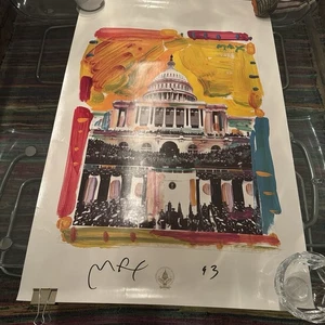 Bill Clinton - An American Reunion Inaugural Poster - Signed By Peter Max 1993 - Picture 1 of 11