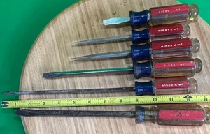 Craftsman lot of 6 straight flat tip Screwdriver Set VTG tools Made in USA - Picture 1 of 7