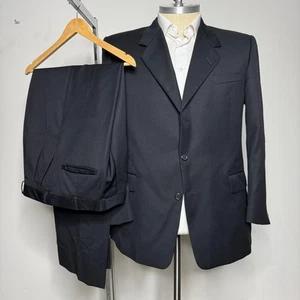 Traje de dos piezas de lana negra Karl Lagerfeld Paris para hombre ajuste regular 46R 38W - Imagen 1 de 15
