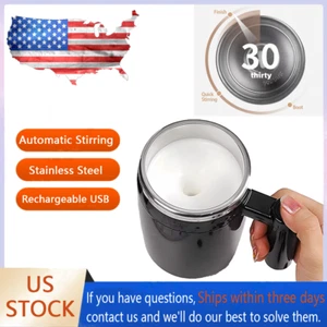 Auto Self Stirring Magnetic Coffee Mug Milk Tea Cup Smart Mixing Stainless Steel - Picture 1 of 5