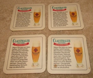 Lote de 4 Clausthaler Schankbier N.A. de colección Posavasos de bar de cerveza - Alemania años 80 - Imagen 1 de 1
